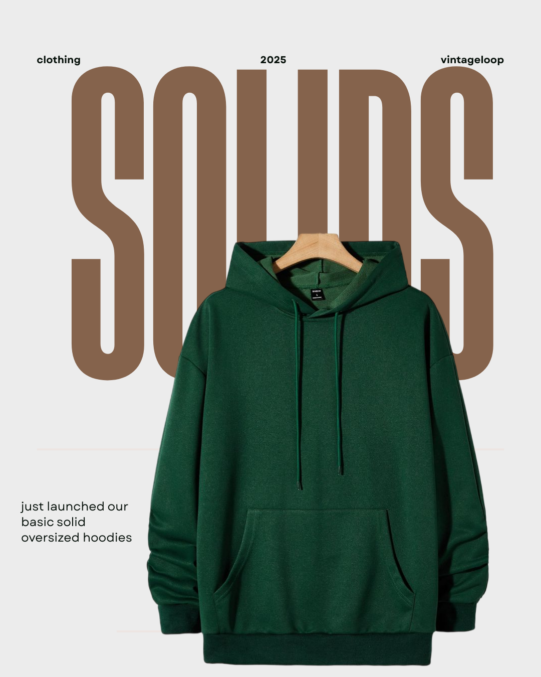 SOLID BOTTLE GREEN HOODIE